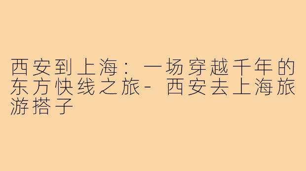 西安到上海：一场穿越千年的东方快线之旅-西安去上海旅游搭子