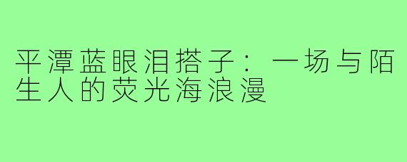 平潭蓝眼泪搭子:一场与陌生人的荧光海浪漫