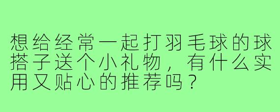 想给经常一起打羽毛球的球搭子送个小礼物，有什么实用又贴心的推荐吗？