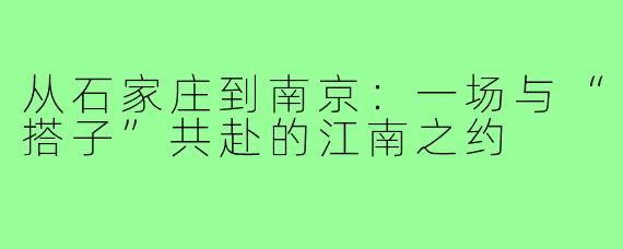从石家庄到南京：一场与“搭子”共赴的江南之约