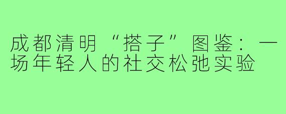 成都清明“搭子”图鉴:一场年轻人的社交松弛实验