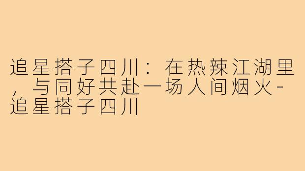 追星搭子四川:在热辣江湖里,与同好共赴一场人间烟火-追星搭子四川