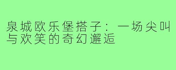 泉城欧乐堡搭子：一场尖叫与欢笑的奇幻邂逅