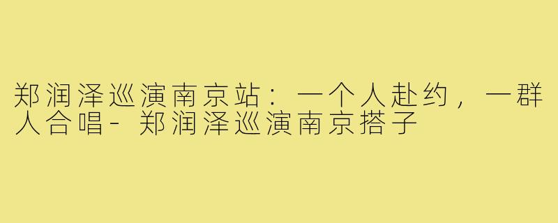 郑润泽巡演南京站:一个人赴约,一群人合唱-郑润泽巡演南京搭子