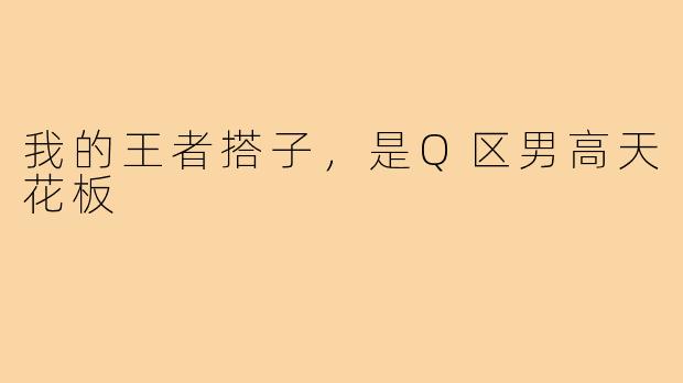 我的王者搭子，是Q区男高天花板