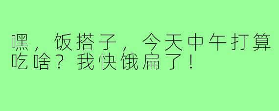 嘿，饭搭子，今天中午打算吃啥？我快饿扁了！