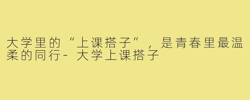 大学里的“上课搭子”,是青春里最温柔的同行-大学上课搭子