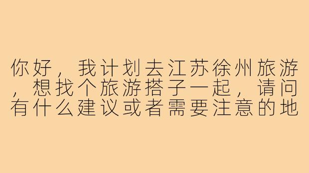 你好，我计划去江苏徐州旅游，想找个旅游搭子一起，请问有什么建议或者需要注意的地方吗？-江苏徐州旅游搭子