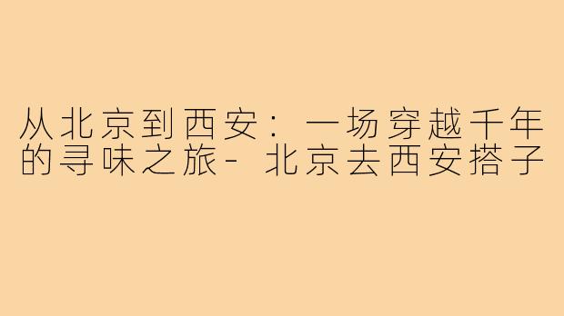从北京到西安:一场穿越千年的寻味之旅-北京去西安搭子