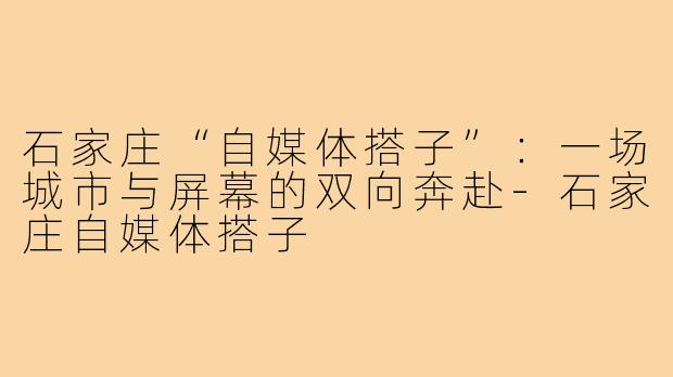石家庄“自媒体搭子”：一场城市与屏幕的双向奔赴-石家庄自媒体搭子