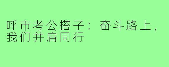 呼市考公搭子：奋斗路上，我们并肩同行