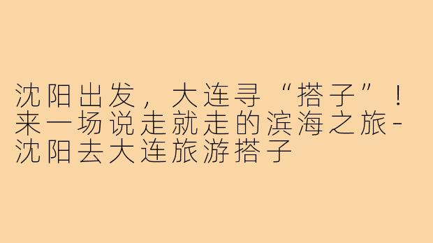 沈阳出发,大连寻“搭子”!来一场说走就走的滨海之旅-沈阳去大连旅游搭子