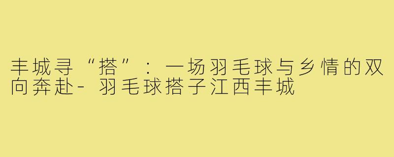 丰城寻“搭”：一场羽毛球与乡情的双向奔赴-羽毛球搭子江西丰城