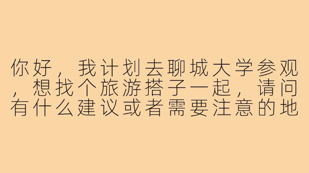 你好，我计划去聊城大学参观，想找个旅游搭子一起，请问有什么建议或者需要注意的地方吗？