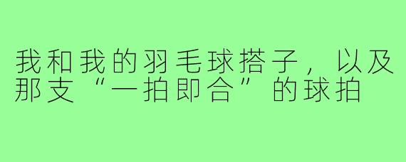 我和我的羽毛球搭子,以及那支“一拍即合”的球拍