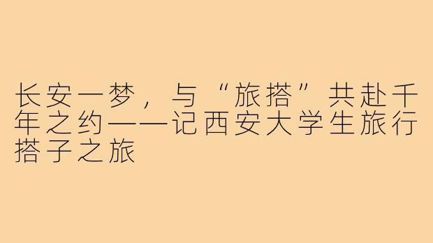 长安一梦,与“旅搭”共赴千年之约——记西安大学生旅行搭子之旅