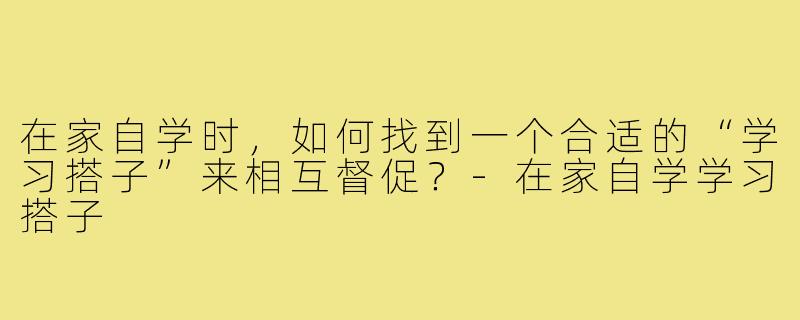 在家自学时，如何找到一个合适的“学习搭子”来相互督促？-在家自学学习搭子