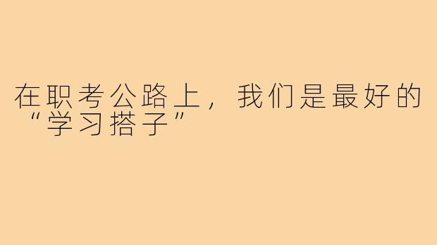 在职考公路上,我们是最好的“学习搭子”