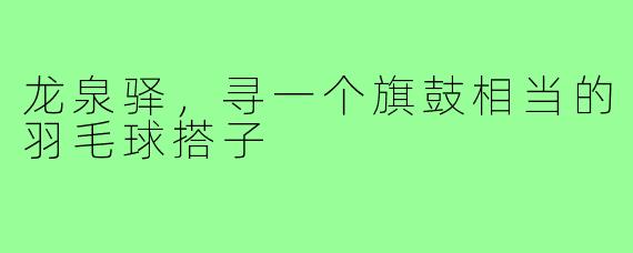 龙泉驿，寻一个旗鼓相当的羽毛球搭子