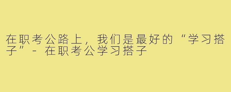 在职考公路上,我们是最好的“学习搭子”-在职考公学习搭子