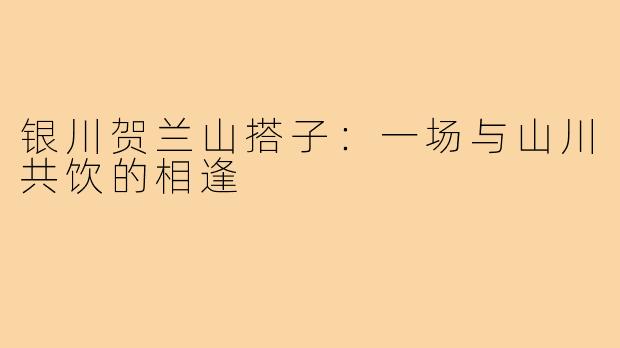 银川贺兰山搭子：一场与山川共饮的相逢