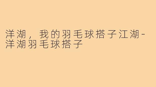 洋湖,我的羽毛球搭子江湖-洋湖羽毛球搭子