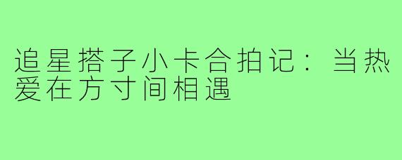 追星搭子小卡合拍记:当热爱在方寸间相遇