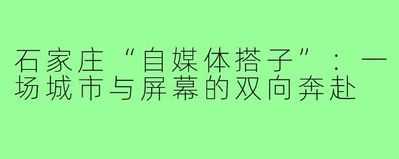 石家庄“自媒体搭子”：一场城市与屏幕的双向奔赴