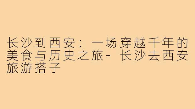 长沙到西安：一场穿越千年的美食与历史之旅-长沙去西安旅游搭子