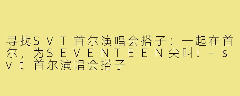 寻找SVT首尔演唱会搭子：一起在首尔，为SEVENTEEN尖叫！-svt首尔演唱会搭子
