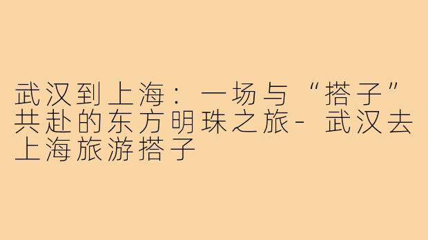 武汉到上海：一场与“搭子”共赴的东方明珠之旅-武汉去上海旅游搭子
