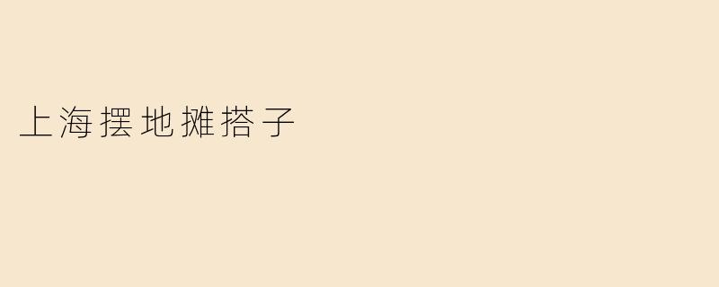 上海摆地摊搭子