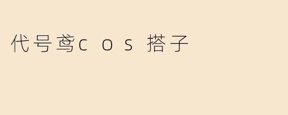 代号鸢cos搭子