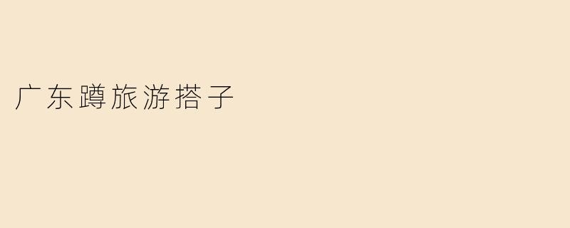 广东蹲旅游搭子