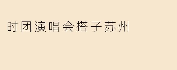 时团演唱会搭子苏州