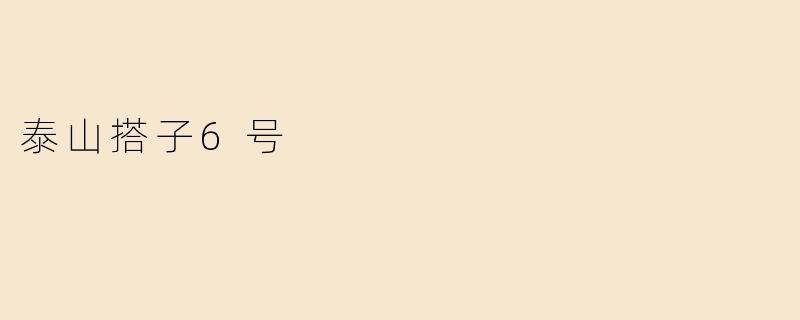 泰山搭子6号