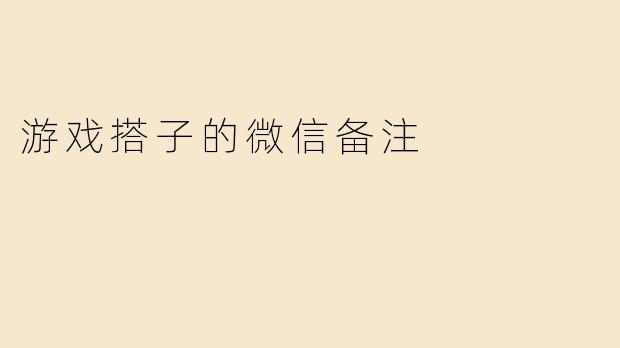游戏搭子的微信备注