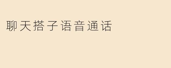 聊天搭子语音通话