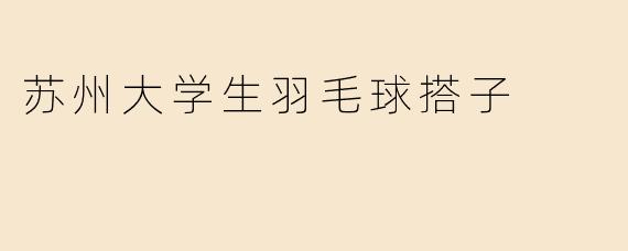 苏州大学生羽毛球搭子
