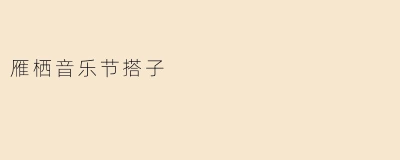 雁栖音乐节搭子