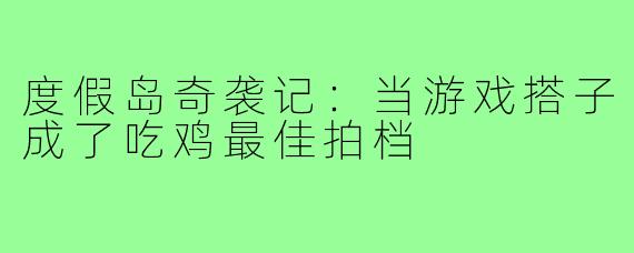 度假岛奇袭记：当游戏搭子成了吃鸡最佳拍档