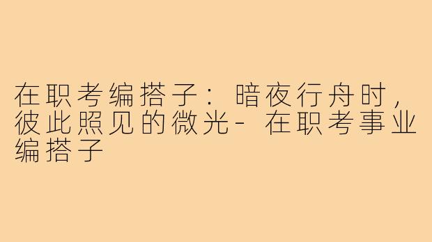 在职考编搭子:暗夜行舟时,彼此照见的微光-在职考事业编搭子