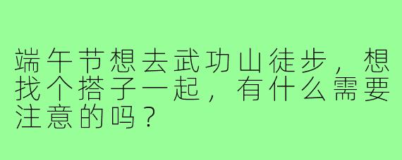 端午节想去武功山徒步，想找个搭子一起，有什么需要注意的吗？