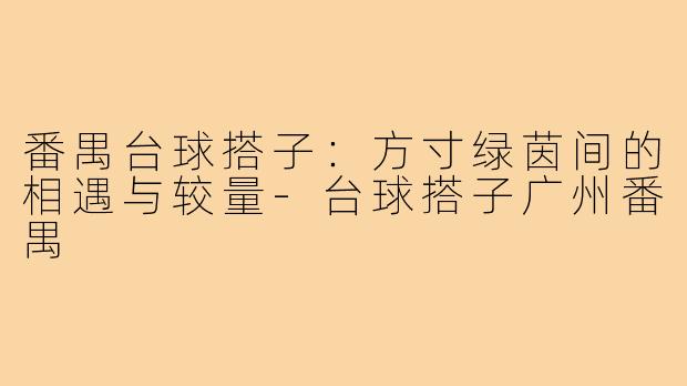 番禺台球搭子:方寸绿茵间的相遇与较量-台球搭子广州番禺