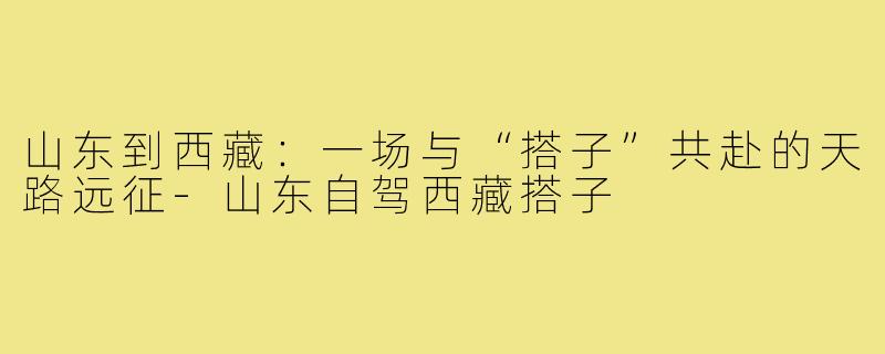 山东到西藏:一场与“搭子”共赴的天路远征-山东自驾西藏搭子