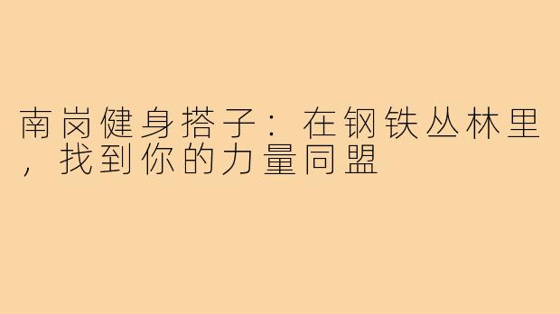 南岗健身搭子:在钢铁丛林里,找到你的力量同盟