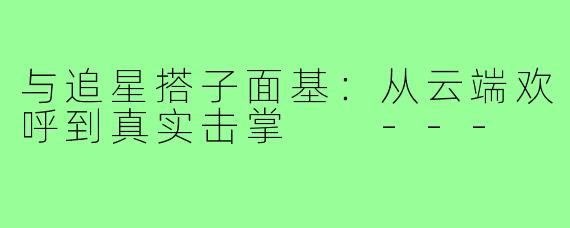 与追星搭子面基：从云端欢呼到真实击掌

---