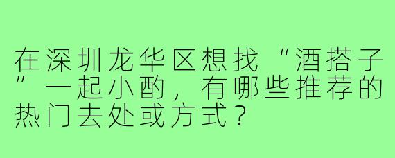 在深圳龙华区想找“酒搭子”一起小酌，有哪些推荐的热门去处或方式？