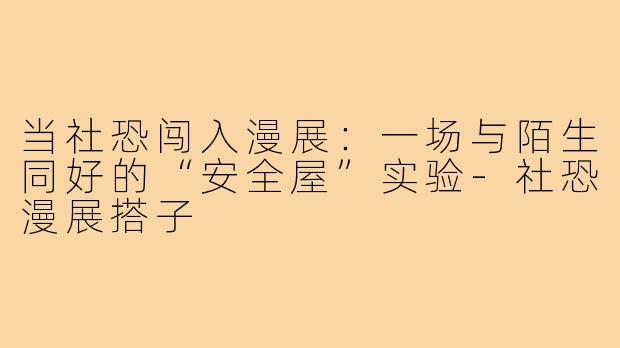 当社恐闯入漫展:一场与陌生同好的“安全屋”实验-社恐漫展搭子