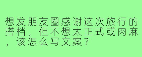 想发朋友圈感谢这次旅行的搭档，但不想太正式或肉麻，该怎么写文案？